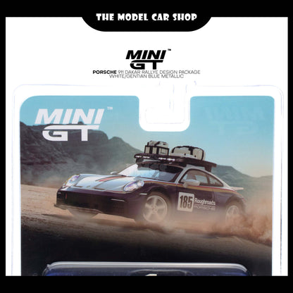 [MINI GT] Porsche 911 Dakar Rallye Design Package - White/Gentian Blue Metallic