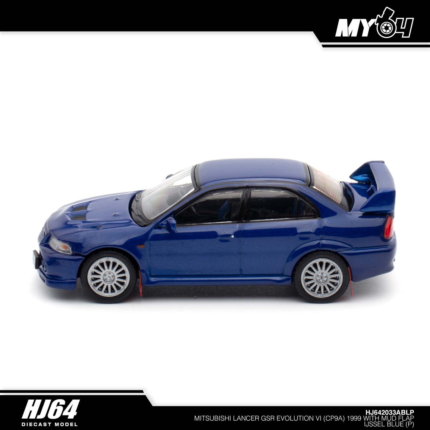 [Hobby Japan] Mitsubishi Lancer GSR Evolution 6 (CP9A) 1999 with Mud Flap - Ijssel Blue