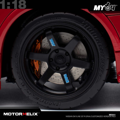 [Motorhelix] Nissan Skyline GT-R (R34) Customized Version - Red