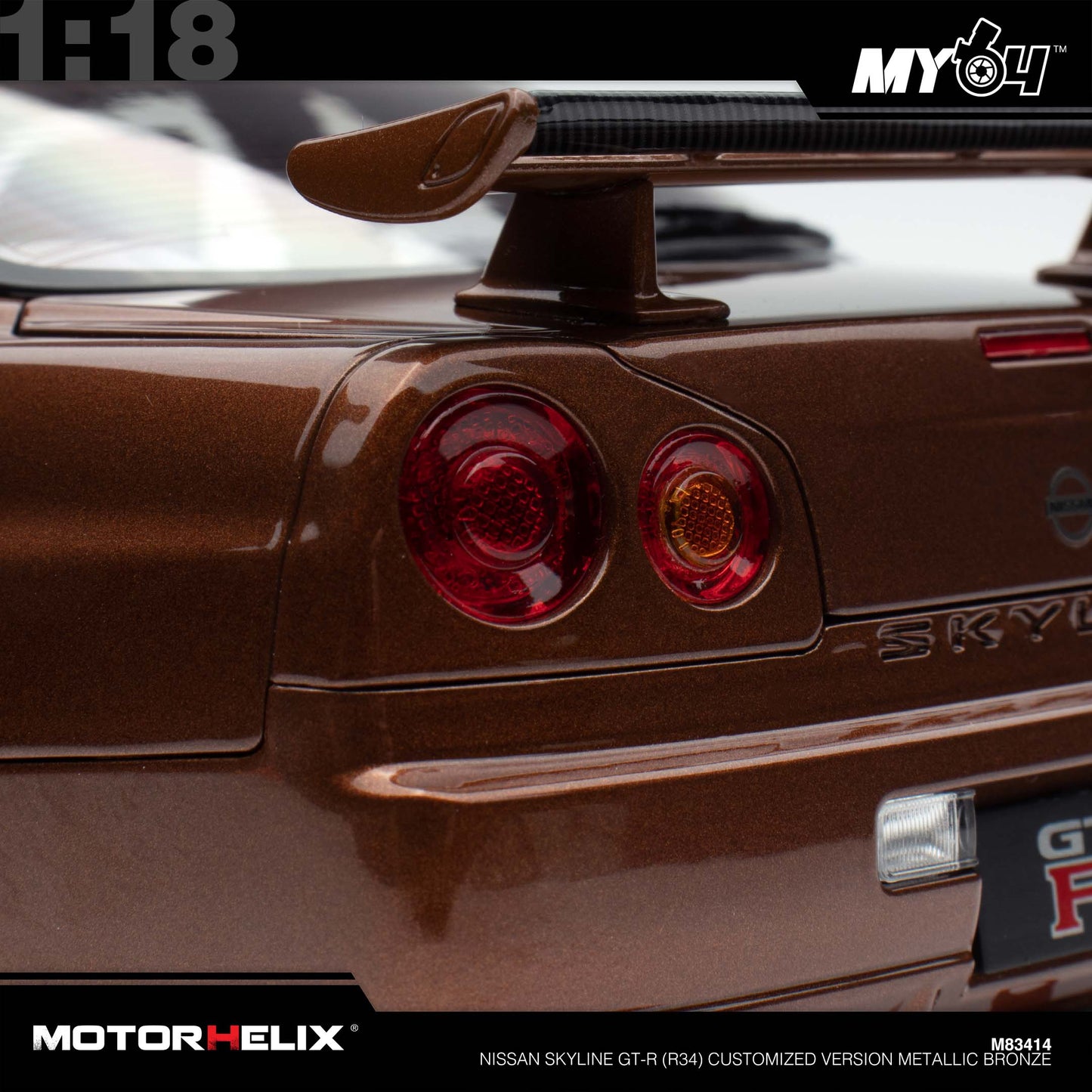 [Motorhelix] Nissan Skyline GT-R (R34) Customized Version  - Metallic Bronze