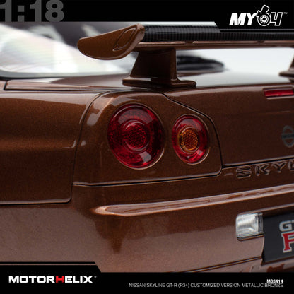 [Motorhelix] Nissan Skyline GT-R (R34) Customized Version  - Metallic Bronze