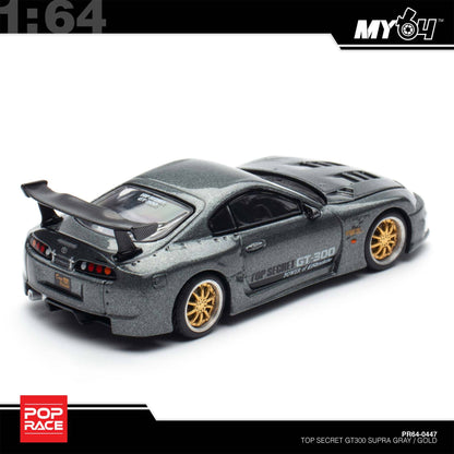 [Pop Race] 1:64 Top Secret GT300 Supra - Grey (PDX25)  +  FOC V8 Drift (Hakosuka) - Metallic Silver