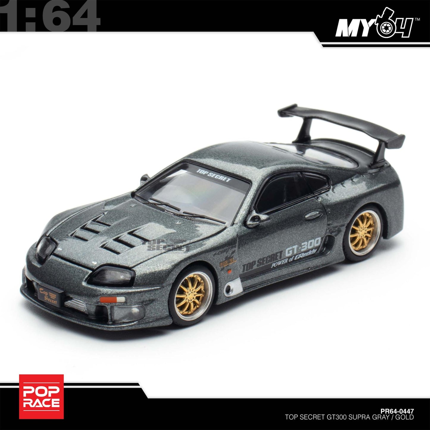 [Pop Race] 1:64 Top Secret GT300 Supra - Grey (PDX25)