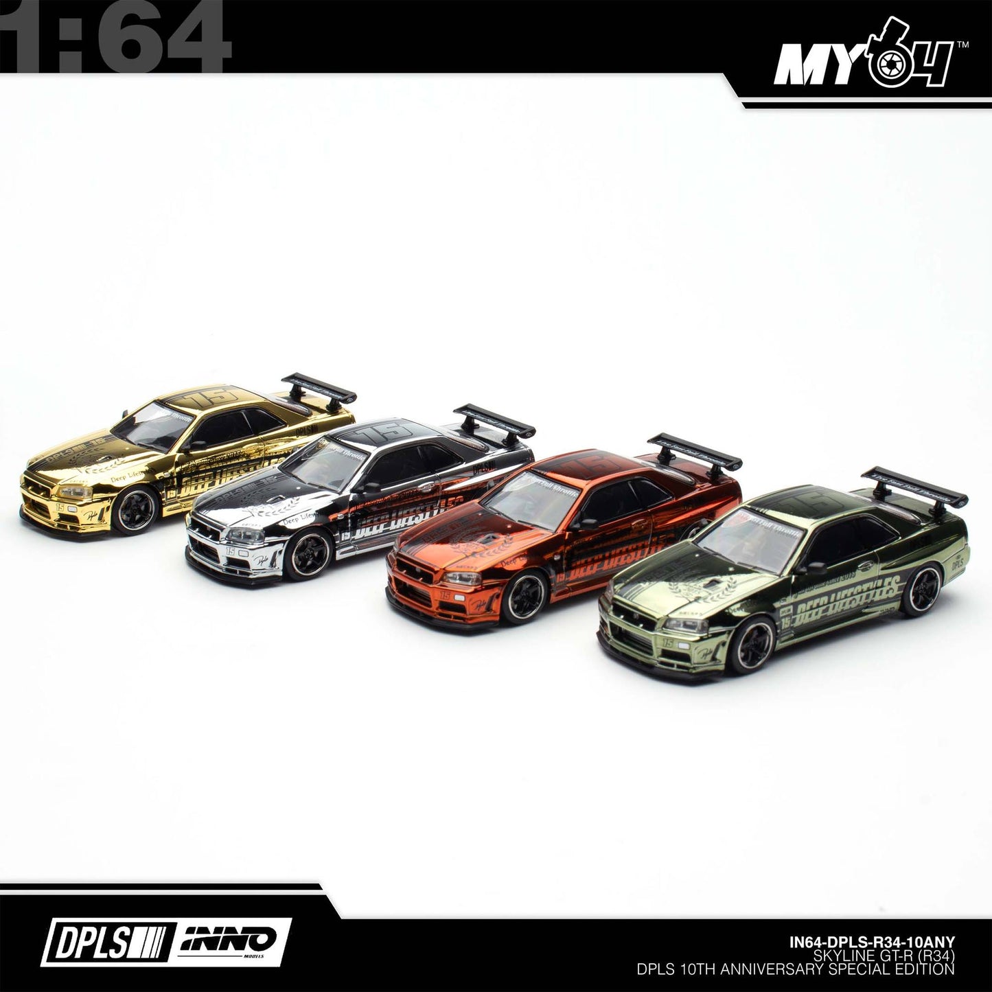 [INNO64] 1:64 INNO x DPLS 10TH ANNIVERSARY GT-R (R34) SET