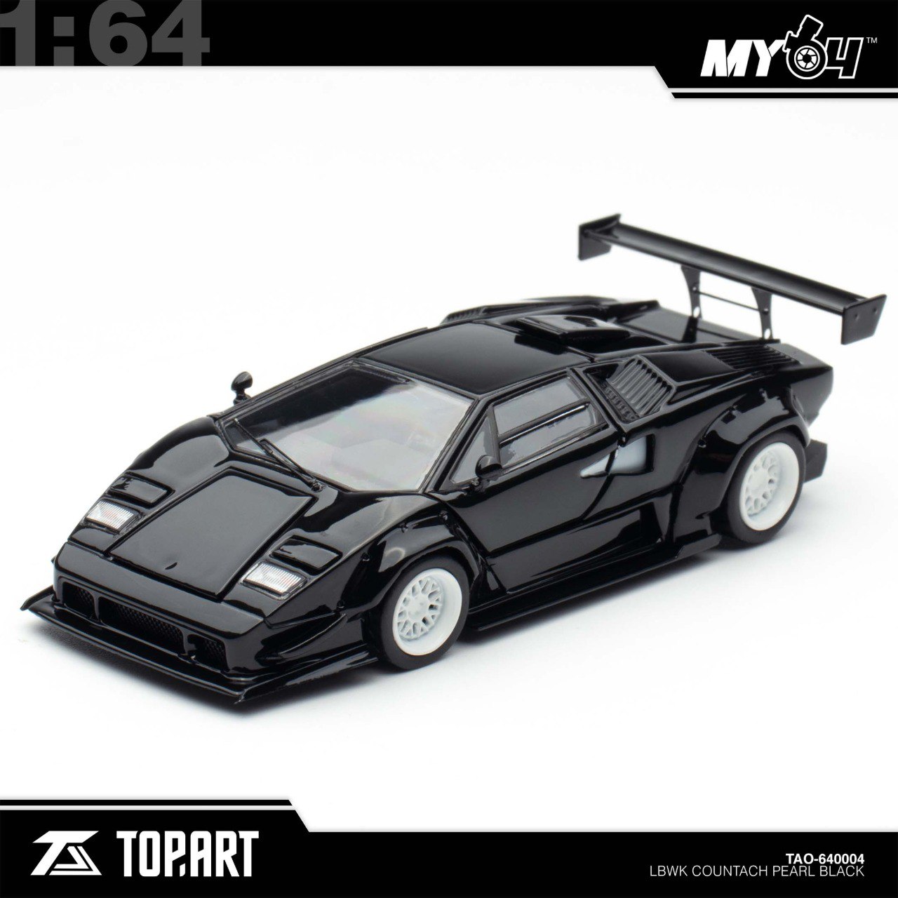 [Top Art] 1: 64 LBWK Countach - Plain Black