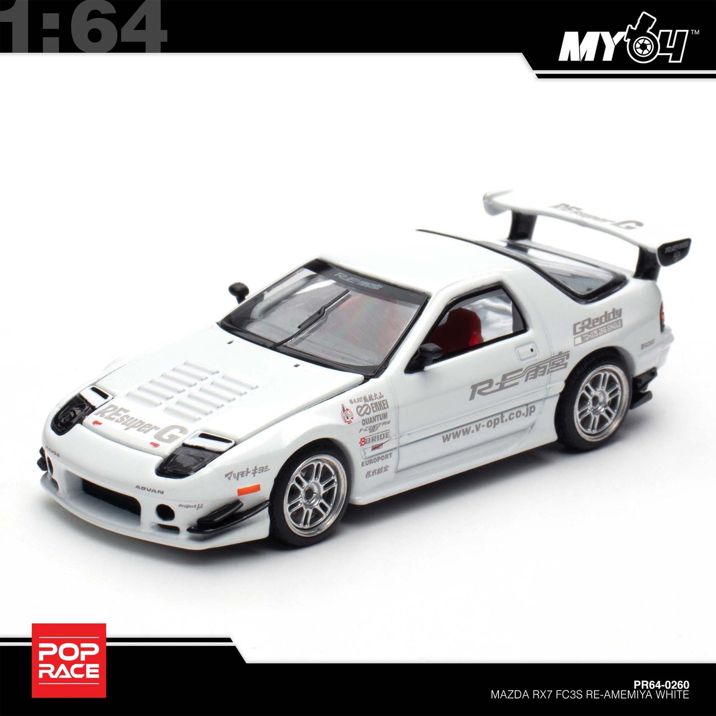 [Pop Race] 1:64 Mazda RX7 (FC3S) Re-Amemiya - White