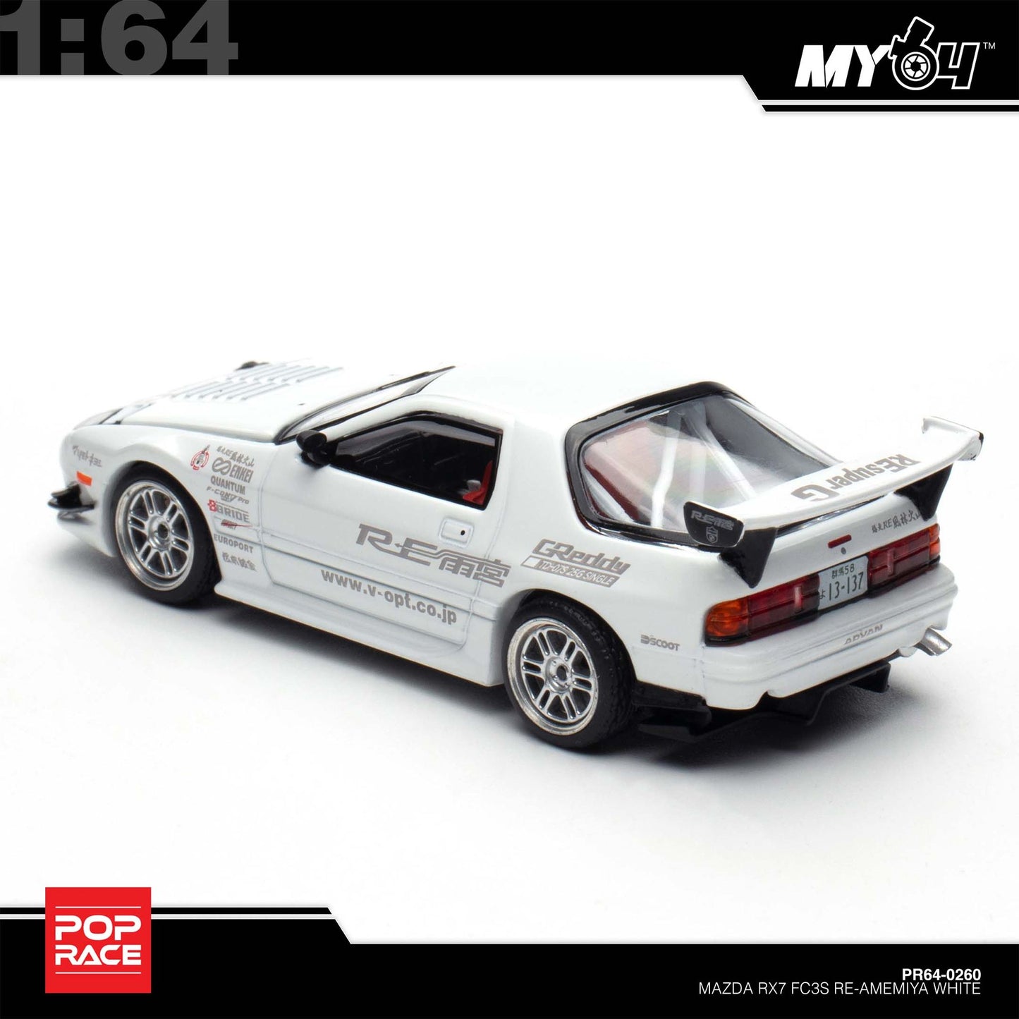 [Pop Race] 1:64 Mazda RX7 (FC3S) Re-Amemiya - White