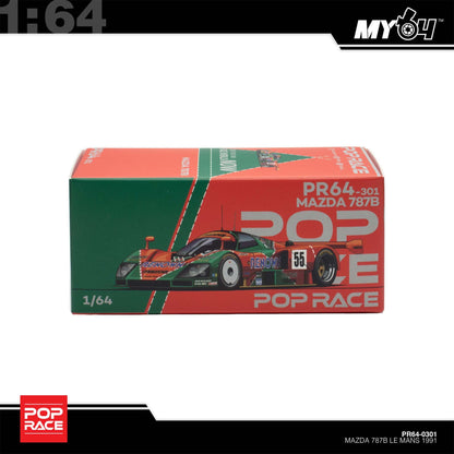 [Pop Race] 1:64 Mazda 787B 1991 Le Mans 24h Winner Removeable Front and Rear Cover Detailed Engine