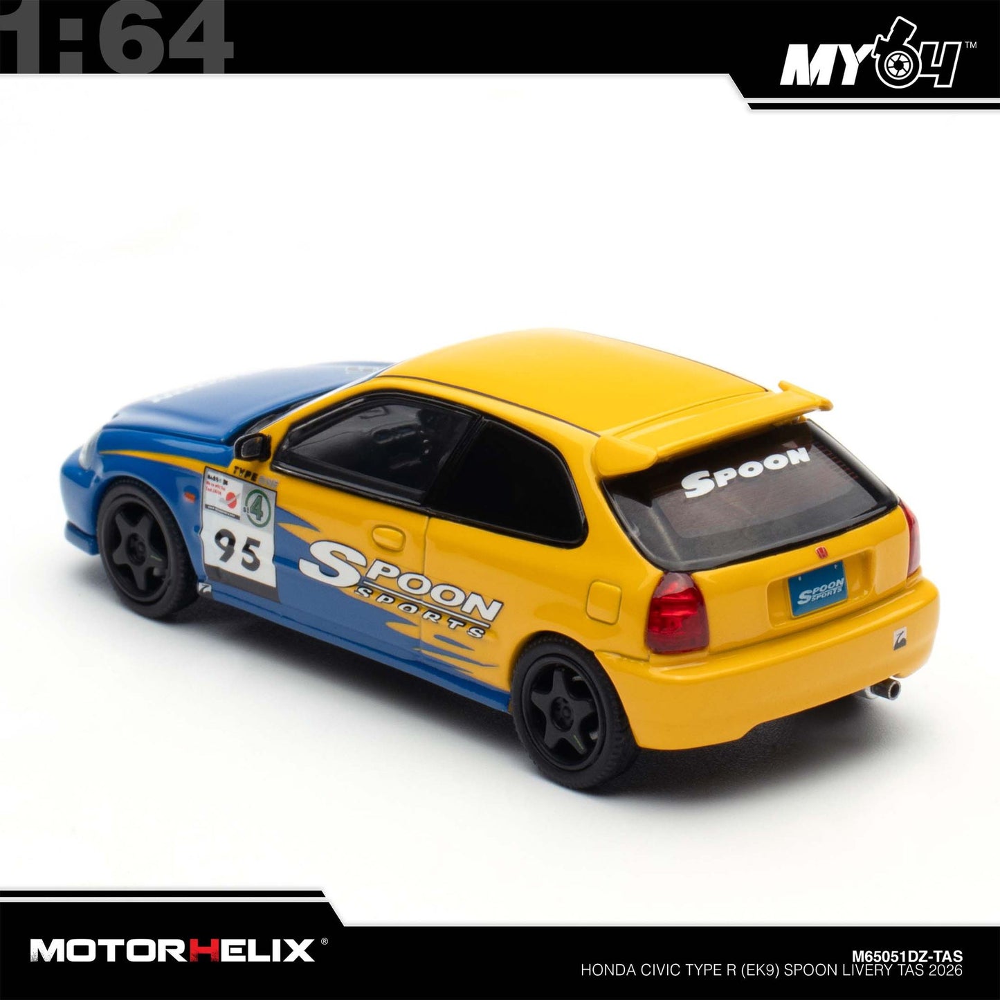 [Motorhelix] 1:64 Honda Civic TYPE R(EK9) - Spoon Livery