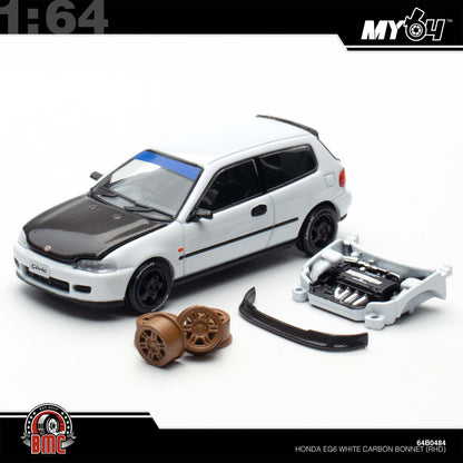 [BMC] 1:64 Honda EG6 - White Carbon Bonnet (RHD) PDX25