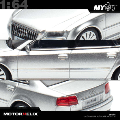 [Motorhelix] 1:64 Audi S8 2008 - Ice Silver Metallic