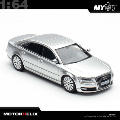 [Motorhelix] 1:64 Audi S8 2008 - Ice Silver Metallic