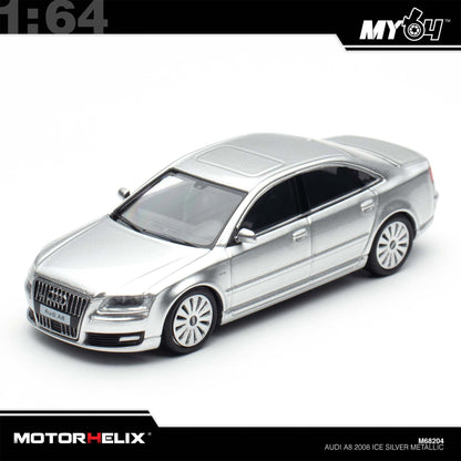[Motorhelix] 1:64 Audi S8 2008 - Ice Silver Metallic