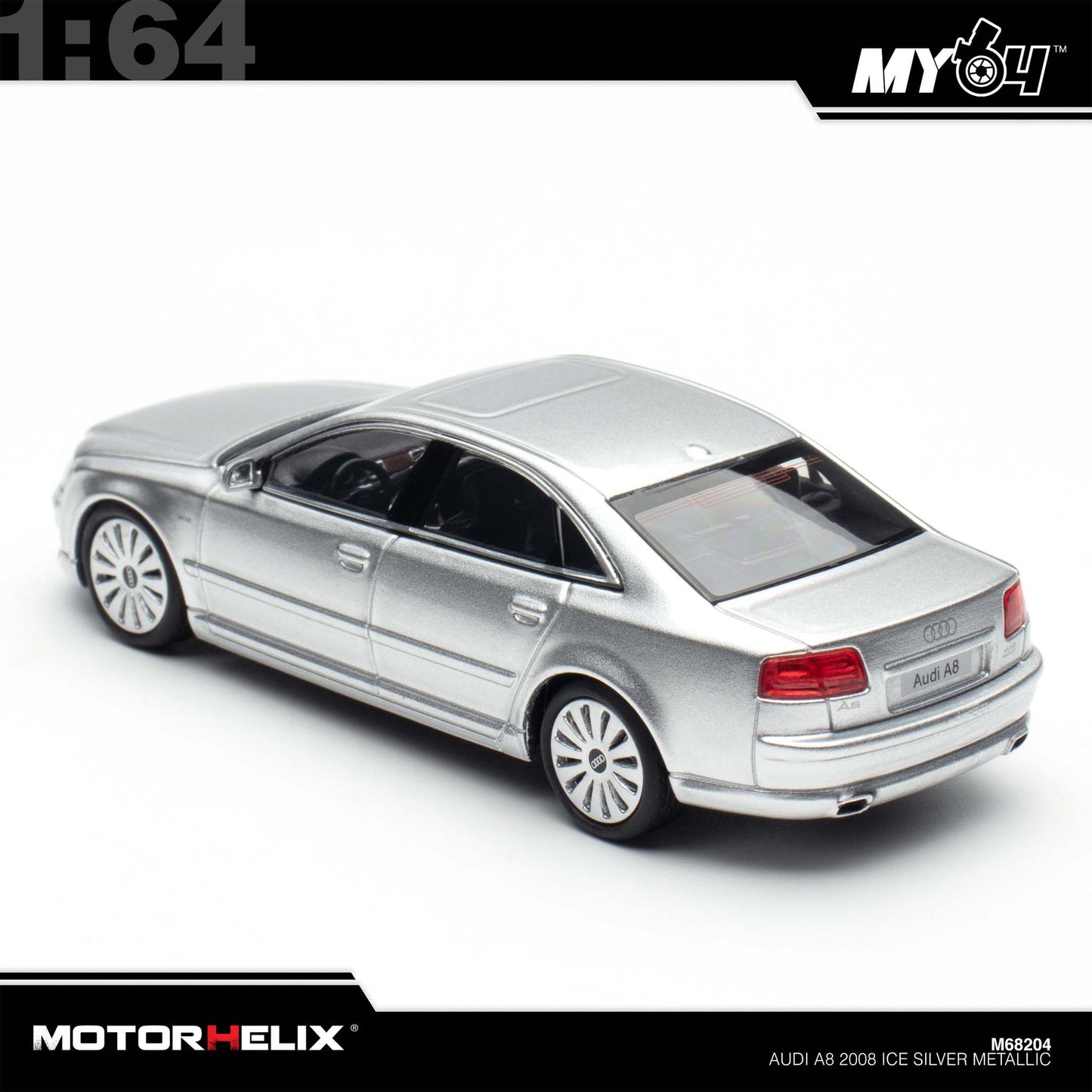 [Motorhelix] 1:64 Audi S8 2008 - Ice Silver Metallic