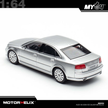 [Motorhelix] 1:64 Audi S8 2008 - Ice Silver Metallic