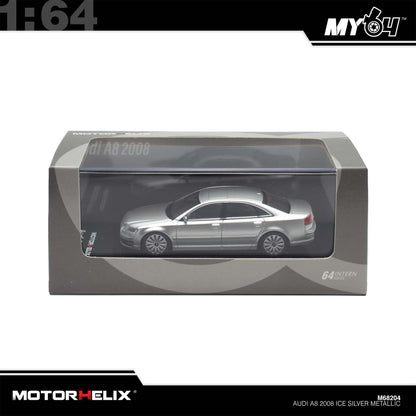 [Motorhelix] 1:64 Audi S8 2008 - Ice Silver Metallic