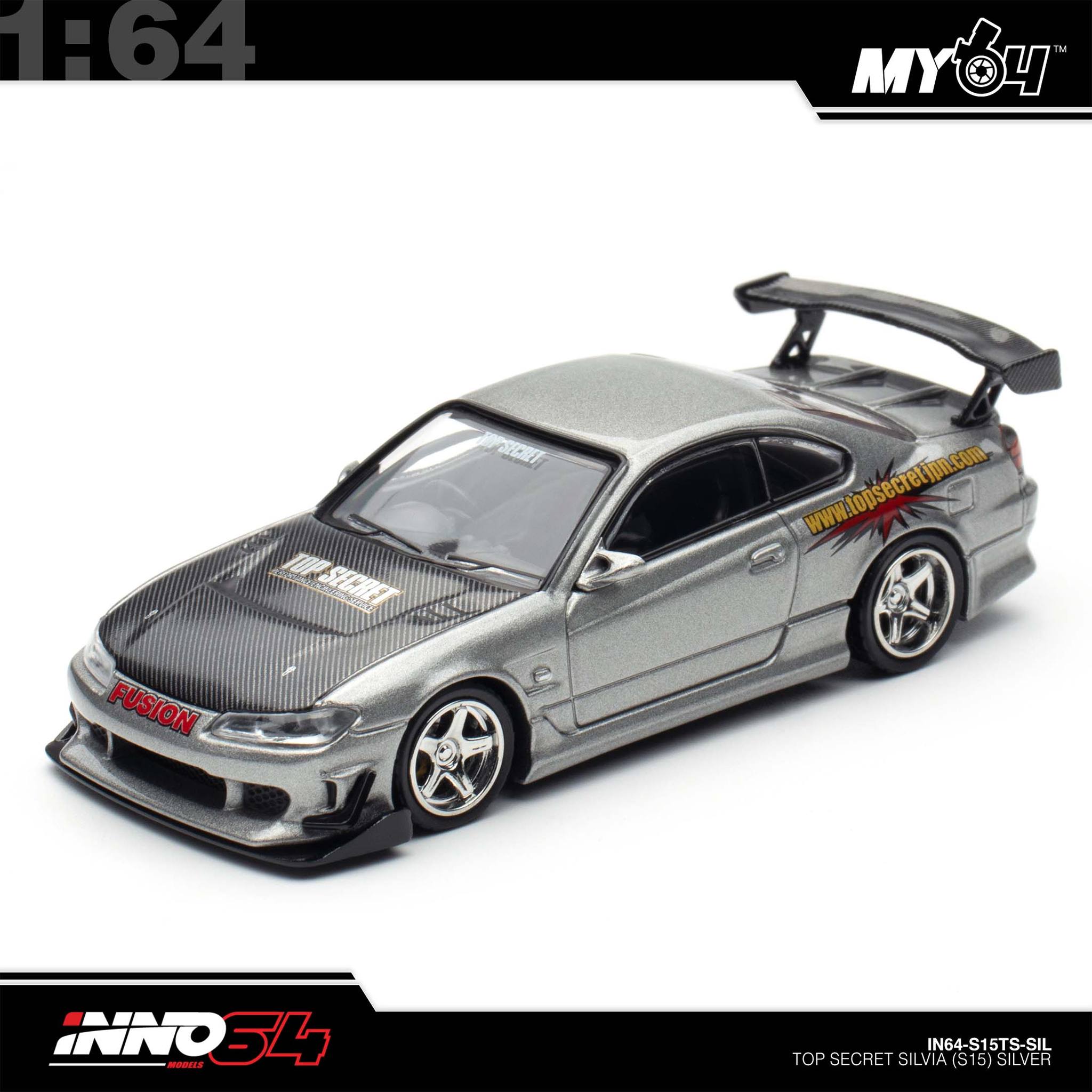 INNO64] 1:64 Top Secret Silvia S15 - Silver | The Model Car Shop