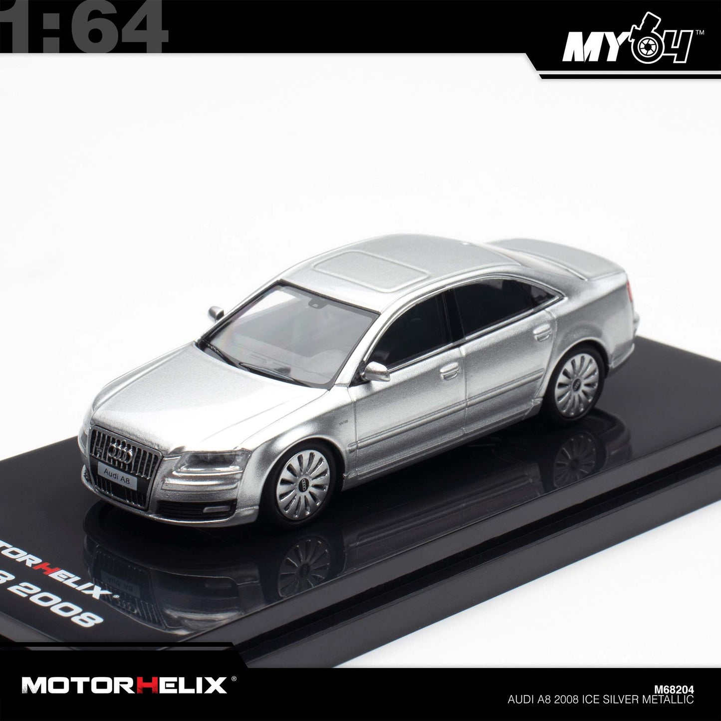 [Motorhelix] 1:64 Audi S8 2008 - Ice Silver Metallic