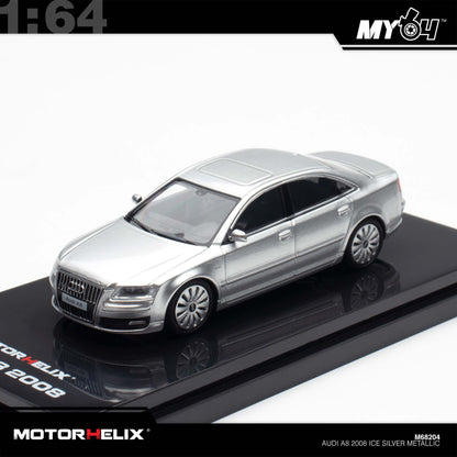 [Motorhelix] 1:64 Audi S8 2008 - Ice Silver Metallic