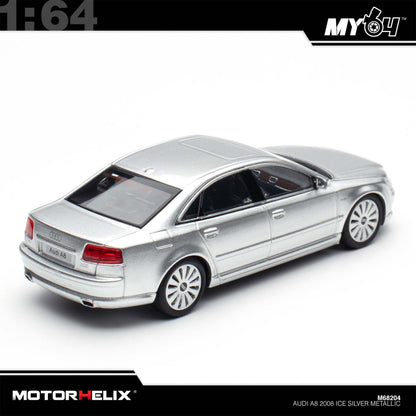 [Motorhelix] 1:64 Audi S8 2008 - Ice Silver Metallic