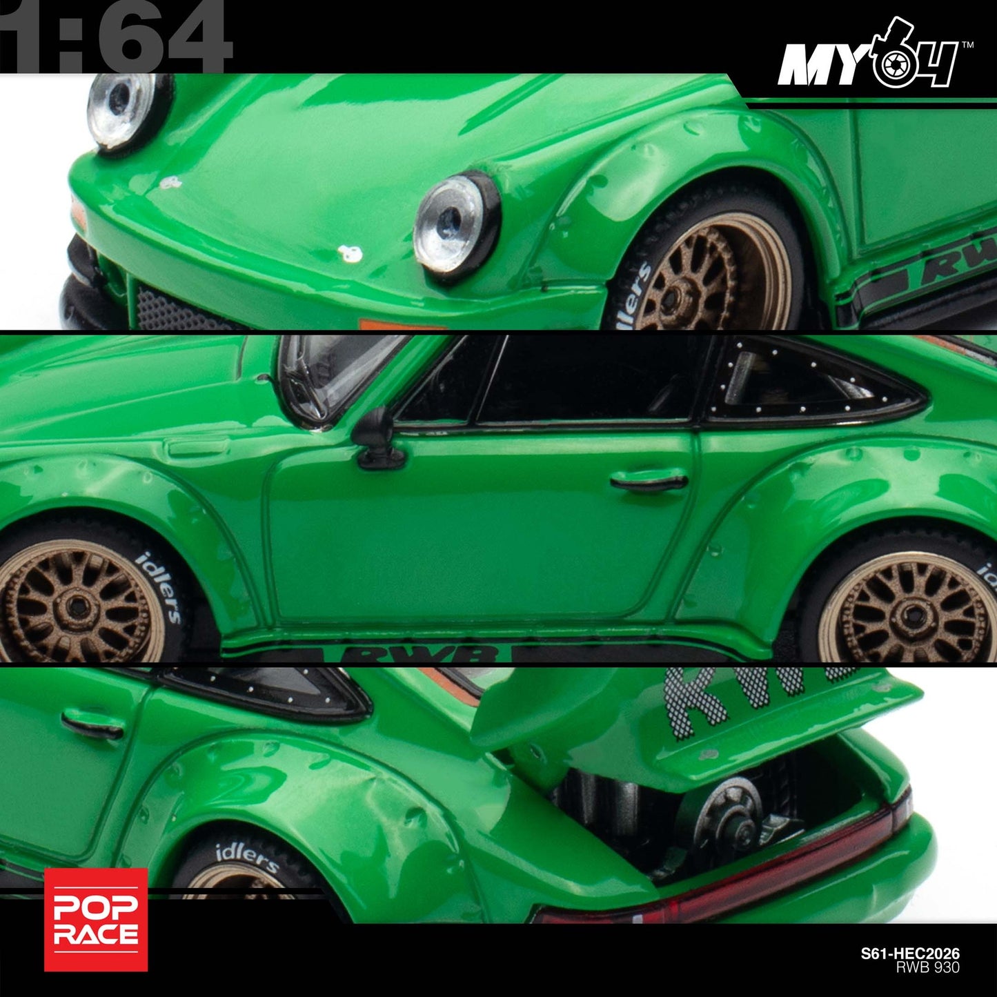 [Pop Race] 1:64 RWB 930 - Green (HEC2026)