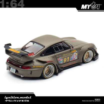 [Ignition Model] 1:64 Porsche RWB 993 - Matte Green