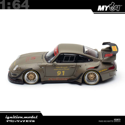[Ignition Model] 1:64 Porsche RWB 993 - Matte Green
