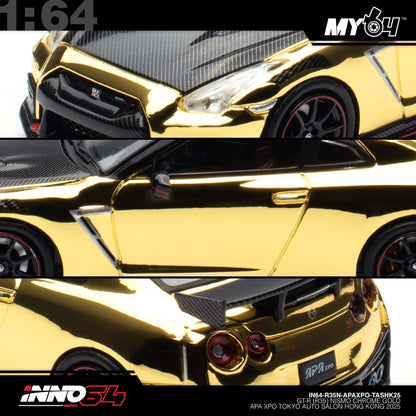 [INNO64] 1:64 Nissan Skyline GT-R (R35) Nismo Chrome Gold APAExpo Tokyo Auto Salon Hong Kong 2026