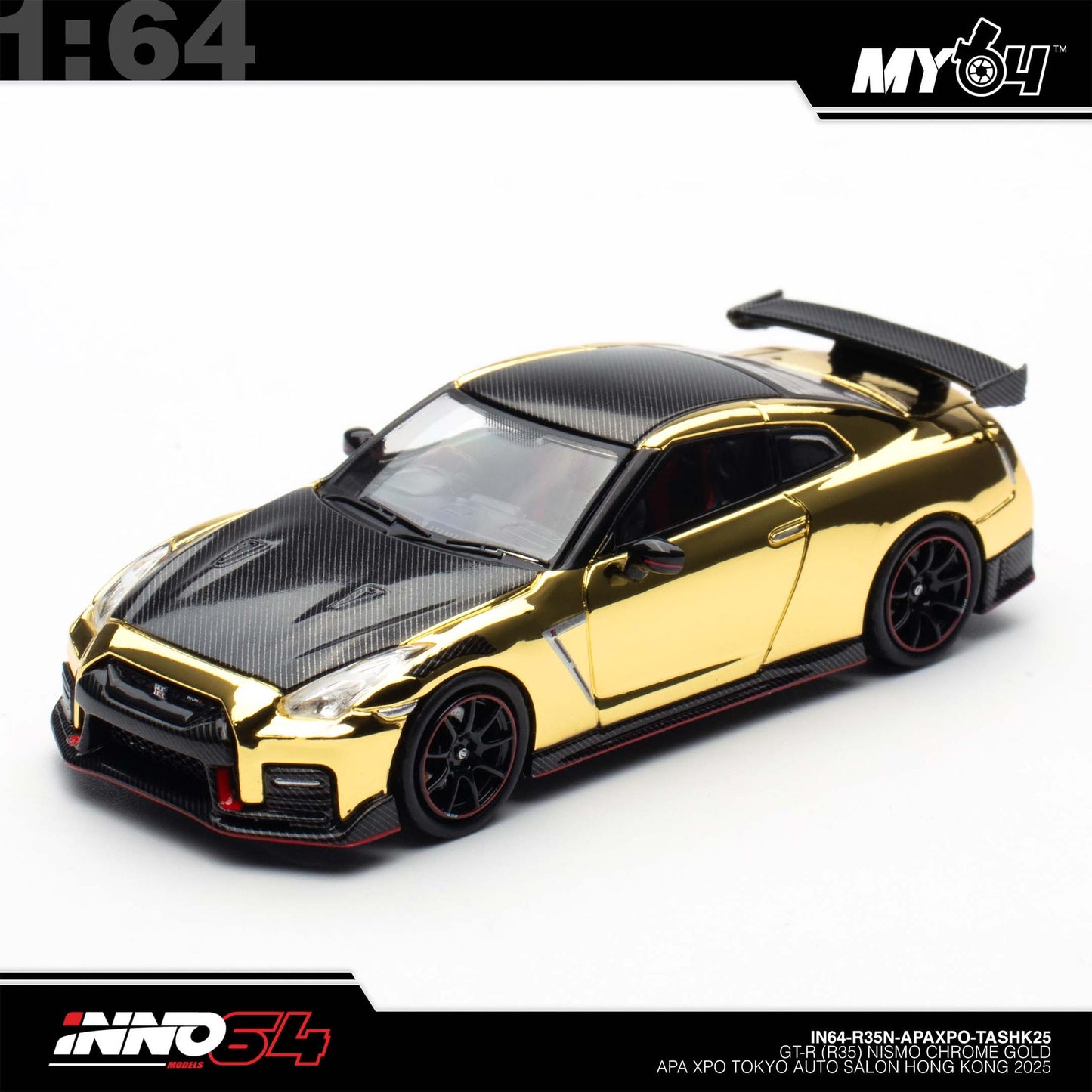 [INNO64] 1:64 Nissan Skyline GT-R (R35) Nismo Chrome Gold APAExpo Tokyo Auto Salon Hong Kong 2026