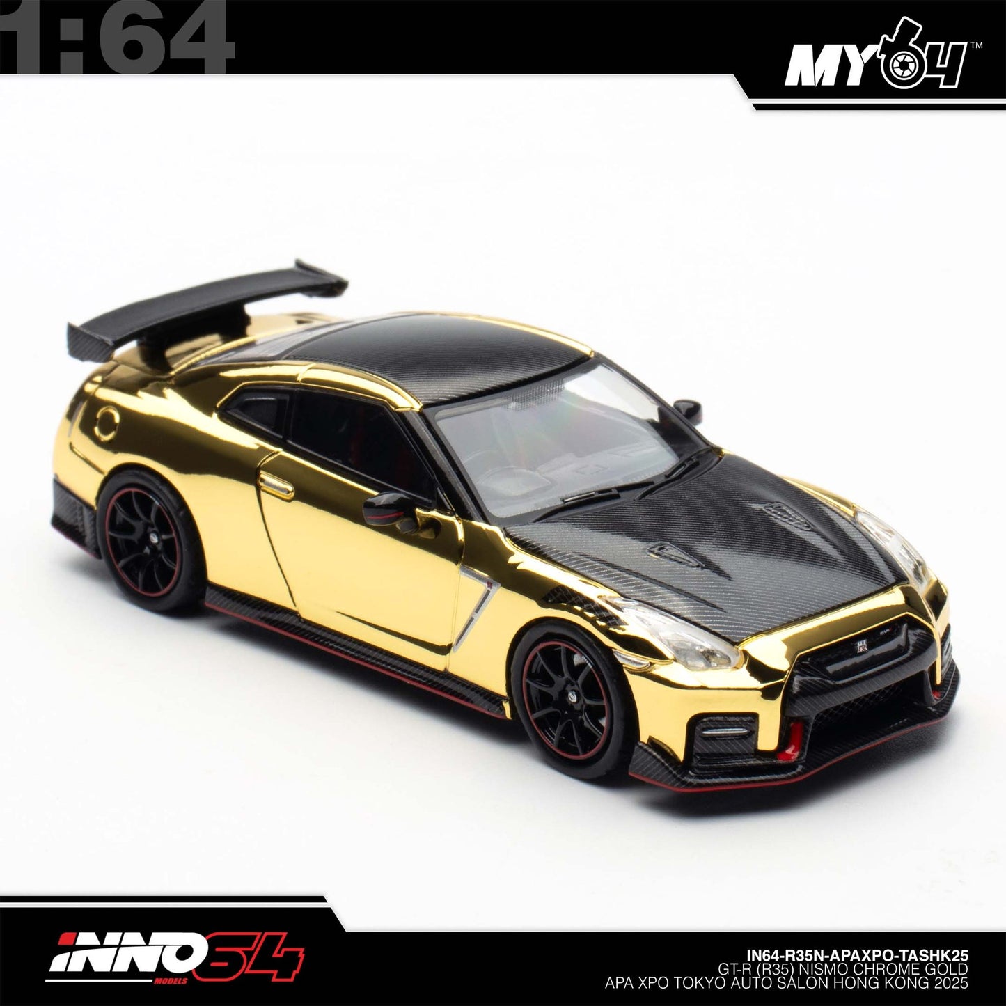 [INNO64] 1:64 Nissan Skyline GT-R (R35) Nismo Chrome Gold APAExpo Tokyo Auto Salon Hong Kong 2026