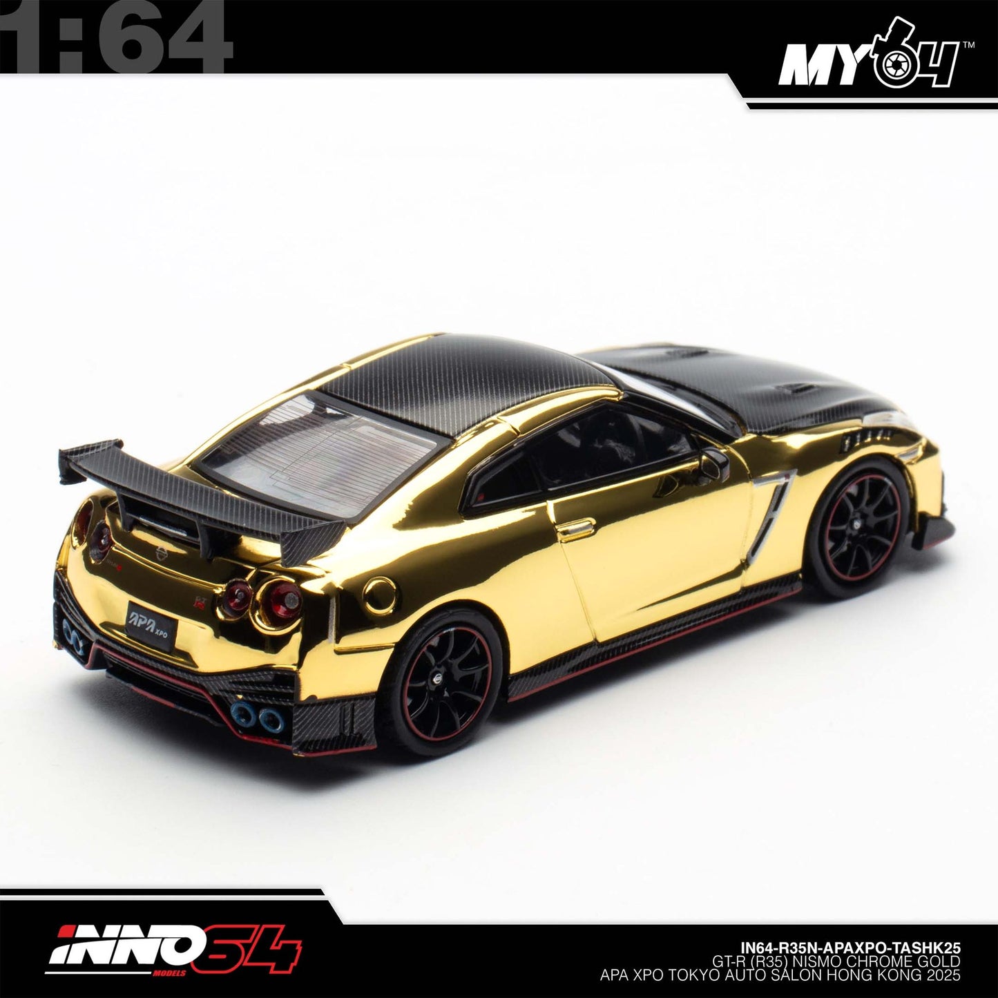 [INNO64] 1:64 Nissan Skyline GT-R (R35) Nismo Chrome Gold APAExpo Tokyo Auto Salon Hong Kong 2026