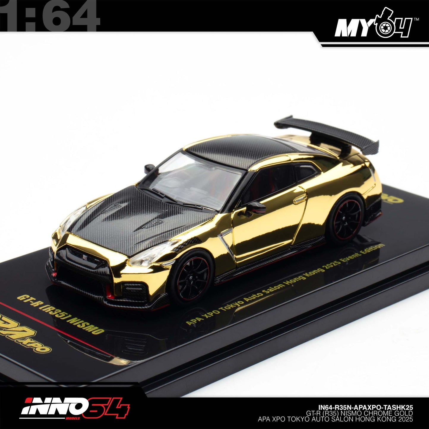 [INNO64] 1:64 Nissan Skyline GT-R (R35) Nismo Chrome Gold APAExpo Tokyo Auto Salon Hong Kong 2026