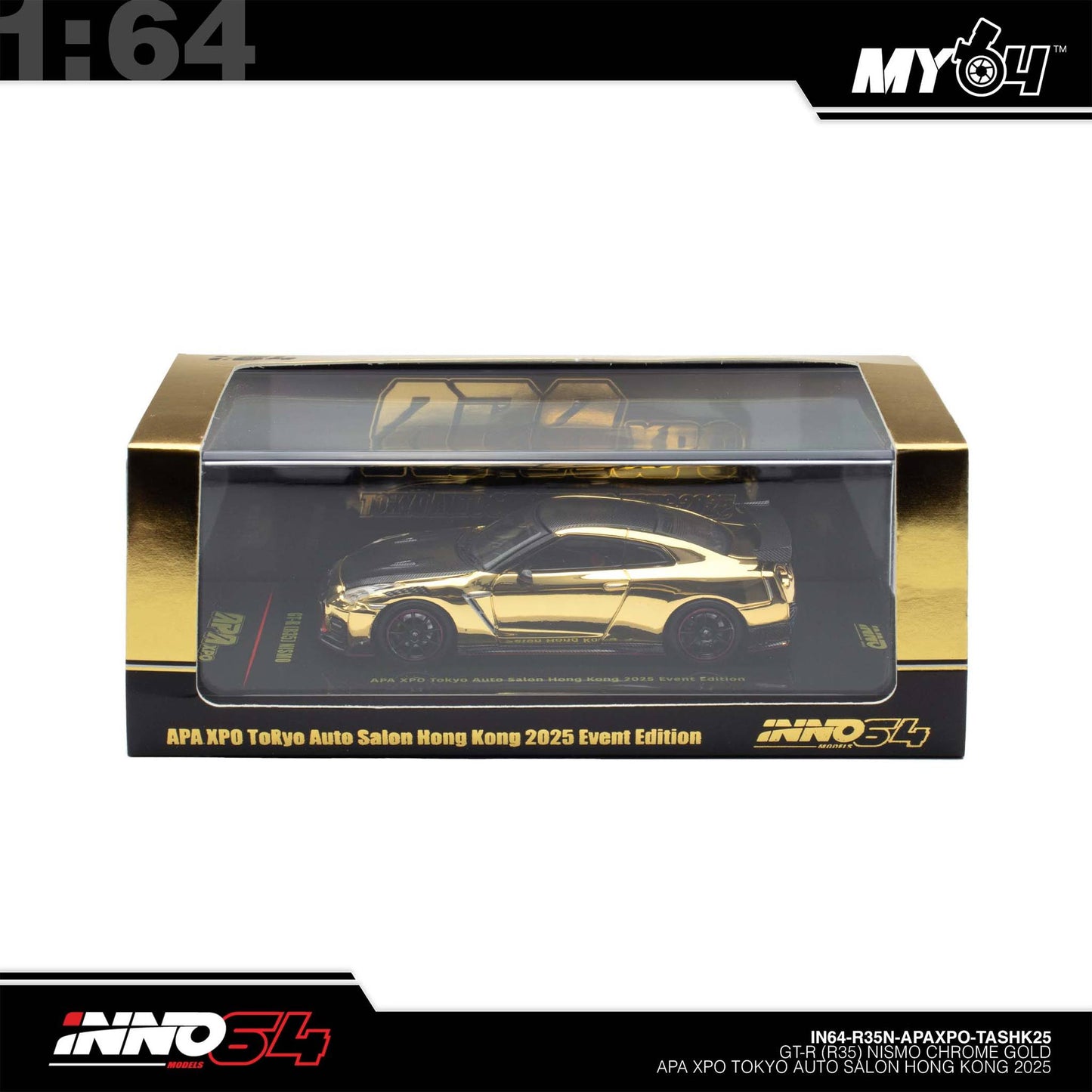 [INNO64] 1:64 Nissan Skyline GT-R (R35) Nismo Chrome Gold APAExpo Tokyo Auto Salon Hong Kong 2026