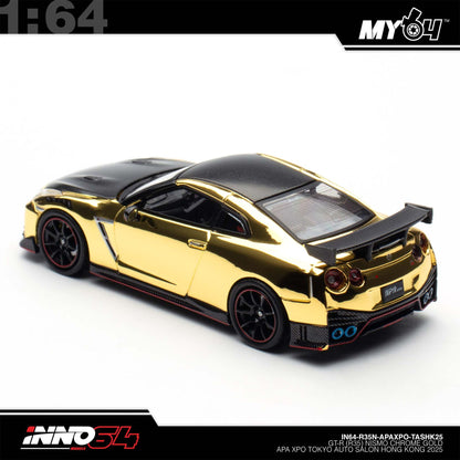 [INNO64] 1:64 Nissan Skyline GT-R (R35) Nismo Chrome Gold APAExpo Tokyo Auto Salon Hong Kong 2026