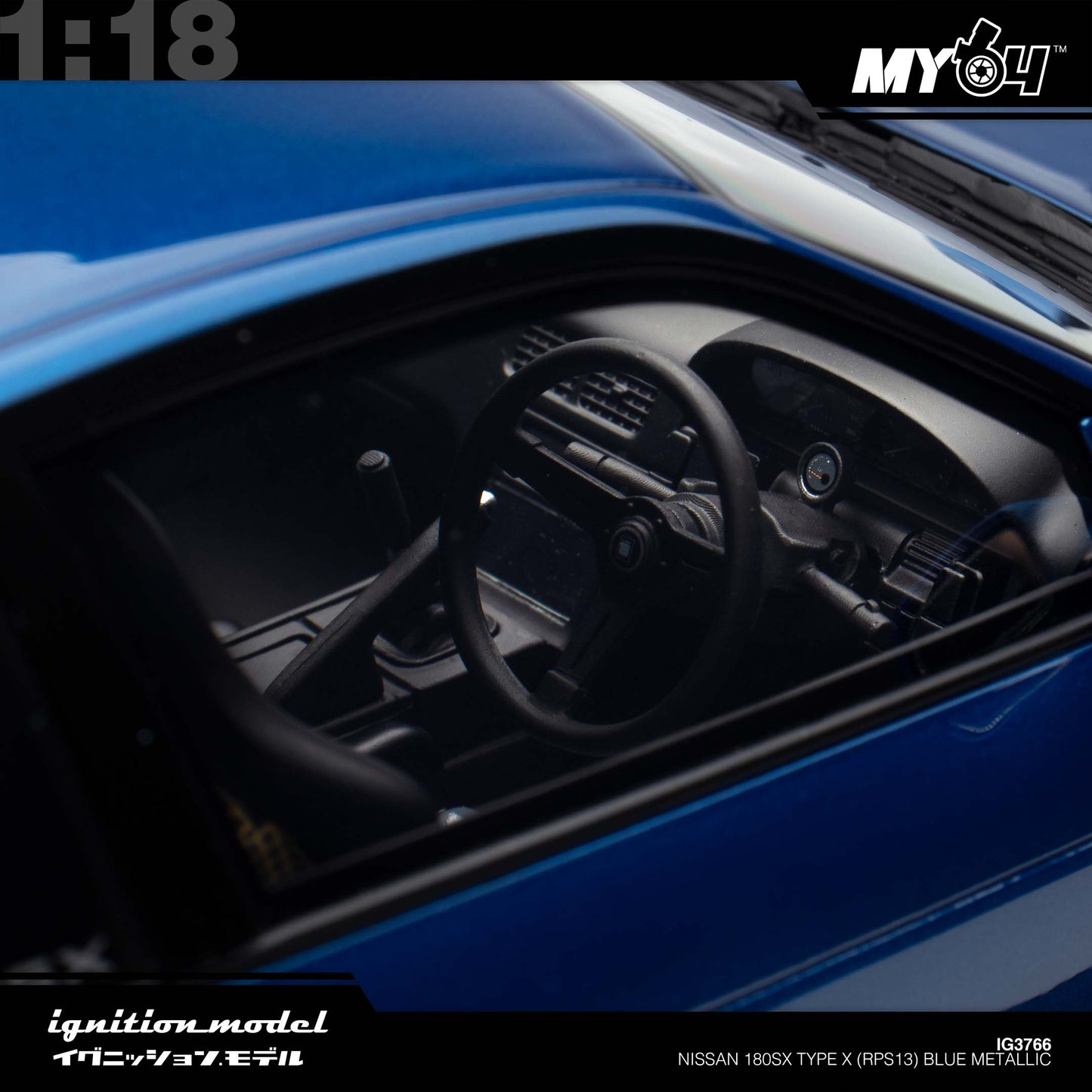 [Ignition Model]  1:18  Nissan 180SX Type X (RPS13) - Blue Metallic