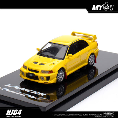 [Hobby Japan] Mitsubishi Lancer GSR Evolution 5 (CP9A) 1998 with Mud Flap - Dandelion Yellow