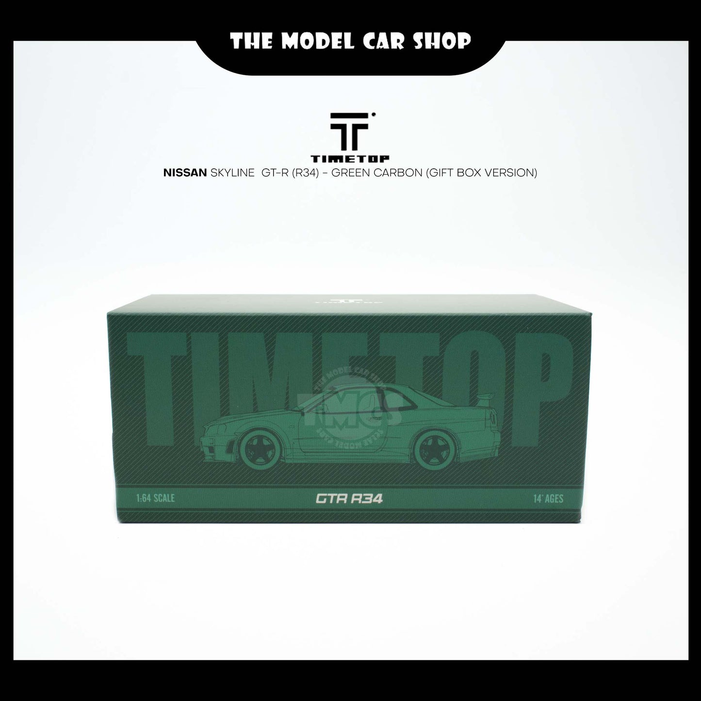 [Time Top] Nissan Skyline  GT-R (R34)- Green Carbon (Gift Box Version)