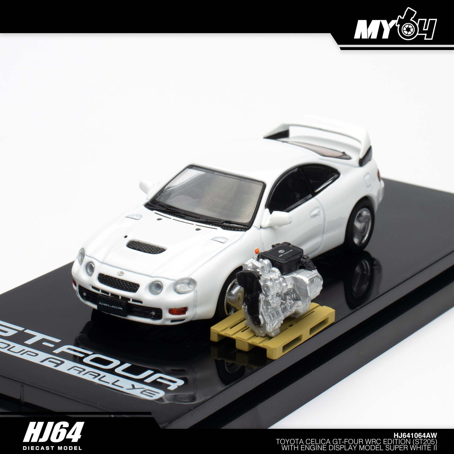 [Hobby Japan] Toyota CELICA GT-FOUR WRC Edition (ST205) with Engine Display Model - Super White II