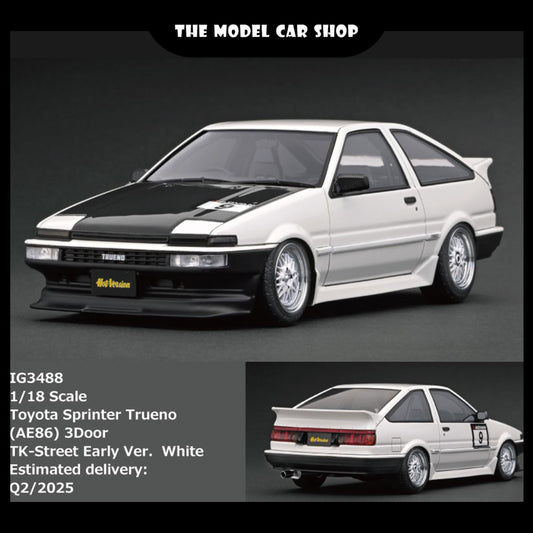 [Ignition Model] Toyota Sprinter Trueno (AE86) 3Door TK-Street Early Ver. White (SSR Dori Dori mesh wheels)