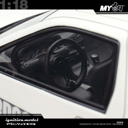 [Ignition Model] Pandem RX-7 (FC3S) - White With 13B Engine