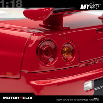 [Motorhelix] Nissan Skyline GT-R (R34) Customized Version - Red