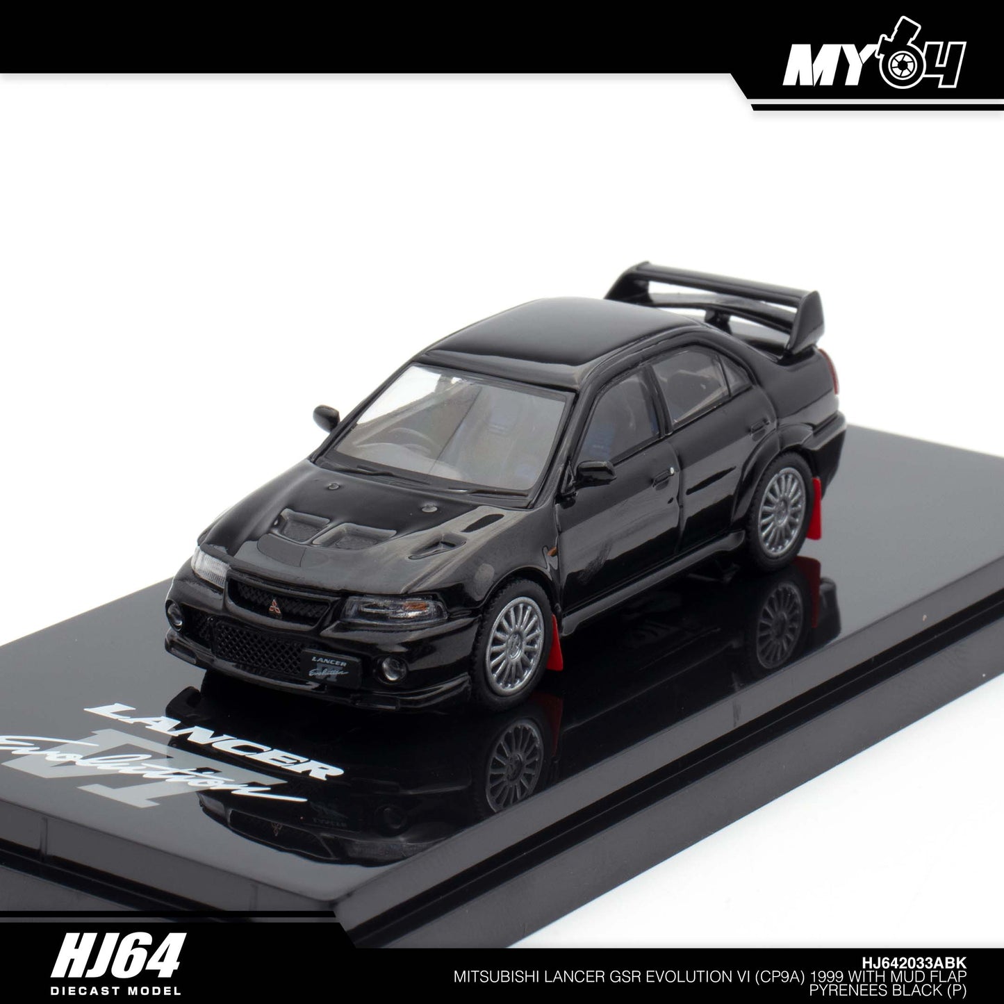 [Hobby Japan] Mitsubishi Lancer GSR Evolution 6 (CP9A) 1999 with Mud Flap - Pyreness Black