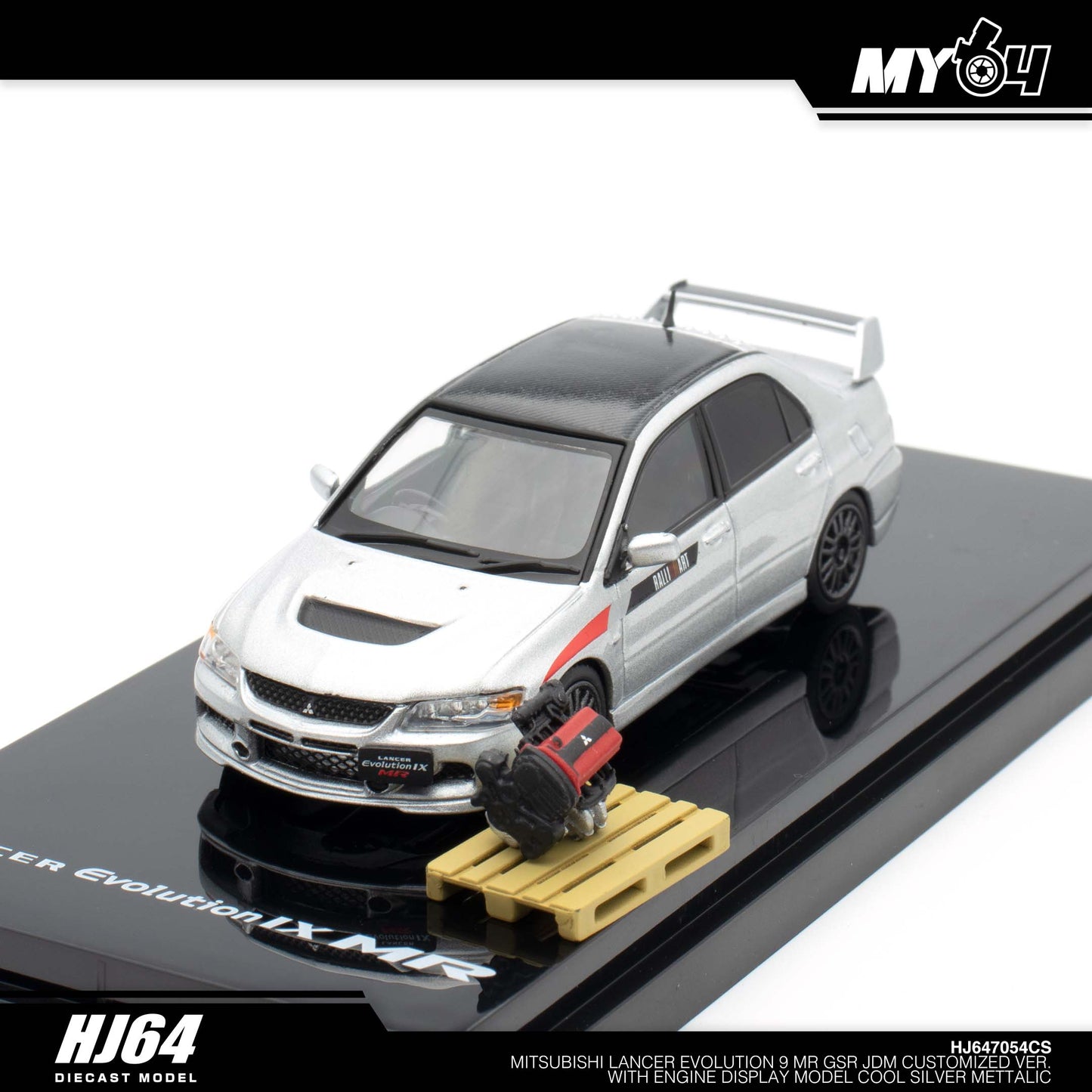 [Hobby Japan] Mitsubishi Lancer Evolution 9 MR GSR JDM Customized Version with Engine Display Model