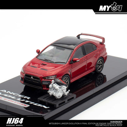 [Hobby Japan] Mitsubishi Lancer Evolution Ⅹ FINAL EDITION With Engine Display Model Black Roof - Red Metallic