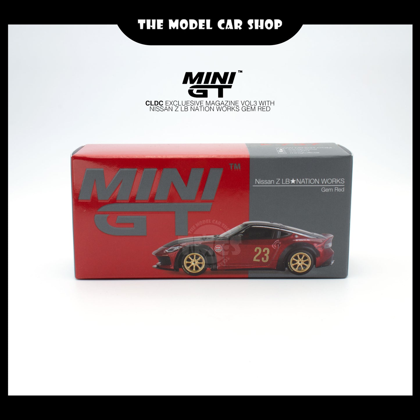 [MINI GT] CLDC Exclusive Magazine VOL3 with Nissan Z LB Nation Works Gem Red - English Version