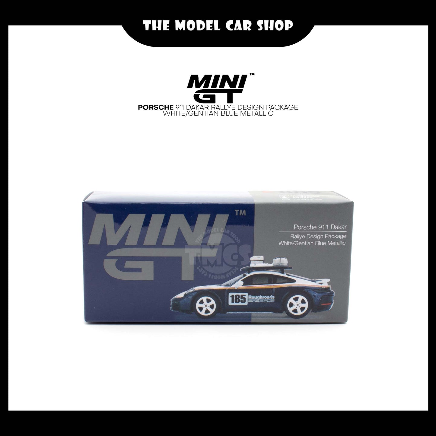 [MINI GT] Porsche 911 Dakar Rallye Design Package - White/Gentian Blue Metallic