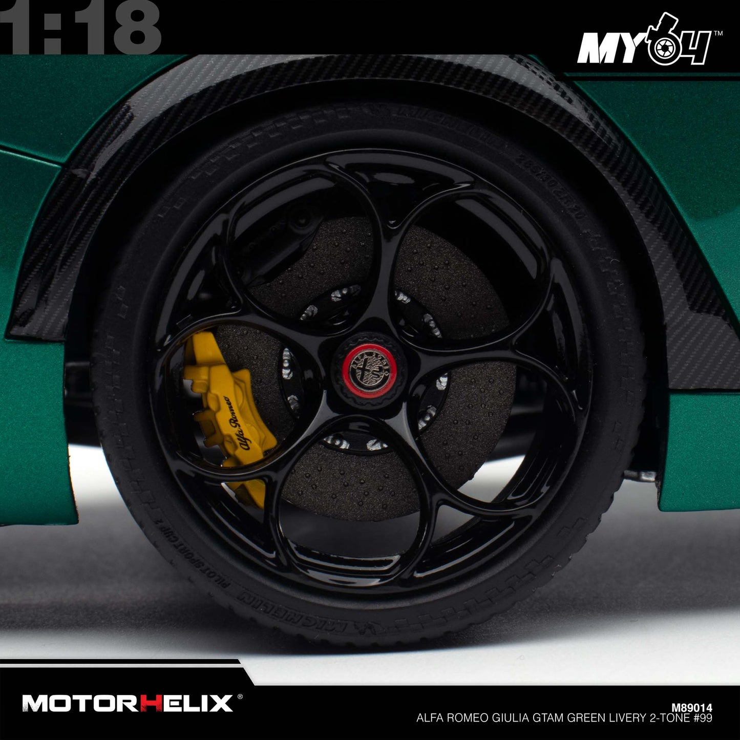 [Motorhelix] 1:18 Alfa Romeo Giulia GTAm - Green Livery 2-Tone #99