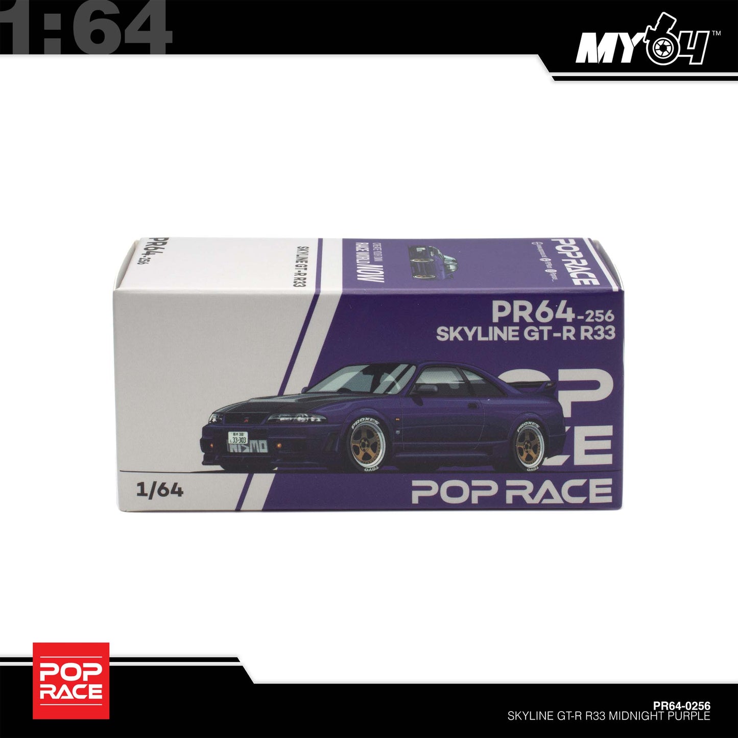 [Pop Race] 1:64 Nissan Skyline GT-R R33 Nismo - Midnight  Purple