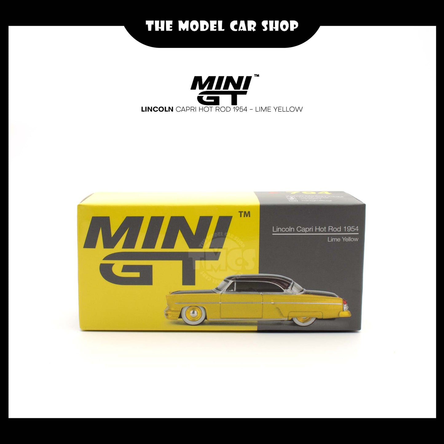 [MINI GT] Lincoln Capri Hot Rod 1954 - Lime Yellow