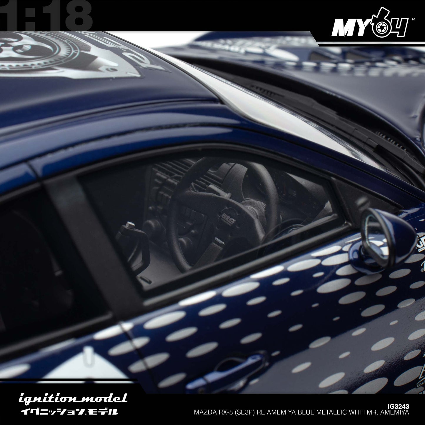[Ignition Model] Mazda RX-8 (SE3P) RE Amemiya  - Blue Metallic With Mr. Amemiya